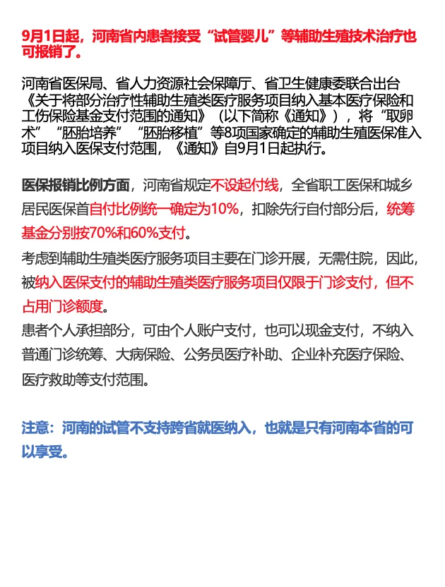 17个省已将试管纳入医保！